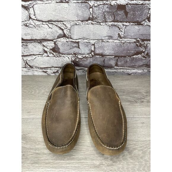 Timberland Brown Nubuck Leather Moc Slip On Loafers Driving Shoes Men Sz 8.5M US - Picture 13 of 16